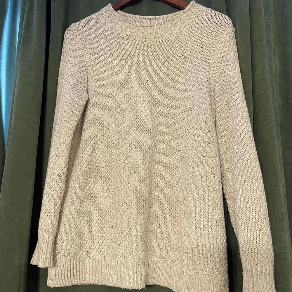 Ann Taylor Loft Cream Speckled Pullover Sweater